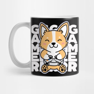 Cute Corgi Playing Video Games Gamer Kawaii Mug